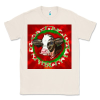 Natural christmas holstein calf face Classic Tee - LillyAllenDesigns
