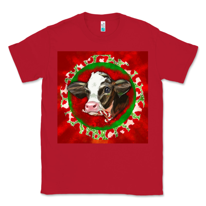 Christmas Holstein Calf Face Classic Tee by LillyAllenDesigns | Teevron