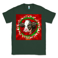 Sports Green christmas holstein calf face Classic Tee - LillyAllenDesigns