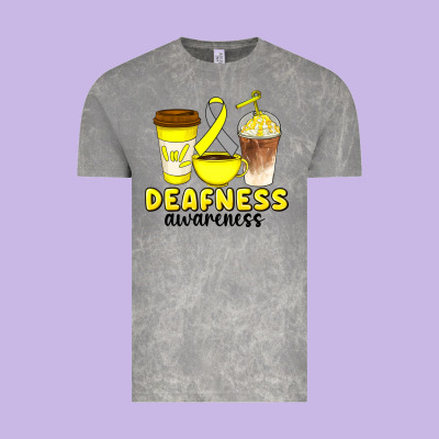 Deafness Awareness Coffee Cups Vintage Tee Designed By Artiststas