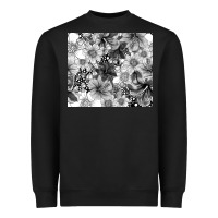 Black black and white floral Heavyweight Sweatshirt - TumblerDesignByShophia