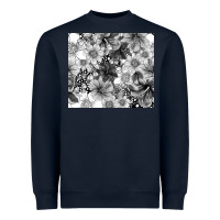 Navy black and white floral Heavyweight Sweatshirt - TumblerDesignByShophia