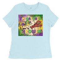 Baby Blue i'm catchin' if you're throwin Ladies Tee - MaliasSmallBusiness