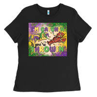Black i'm catchin' if you're throwin Ladies Tee - MaliasSmallBusiness
