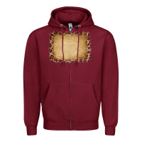Burgundy Buralp and Leopard Zipper Hoodie - CowCowDesign