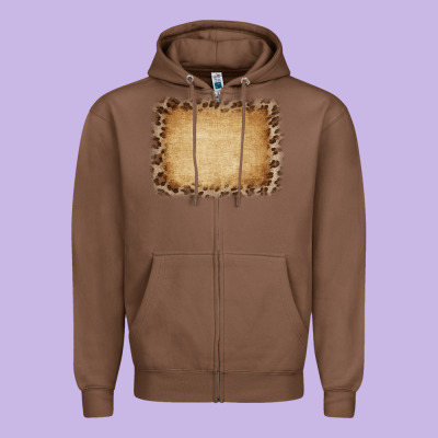 Buralp And Leopard Zipper Hoodie Designed By Cowcowdesign