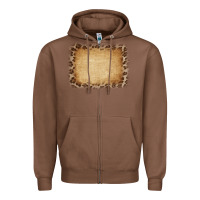 Chestnut Buralp and Leopard Zipper Hoodie - CowCowDesign