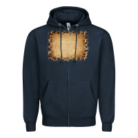 Navy Buralp and Leopard Zipper Hoodie - CowCowDesign