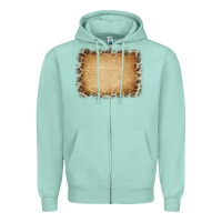 Seafoam Buralp and Leopard Zipper Hoodie - CowCowDesign