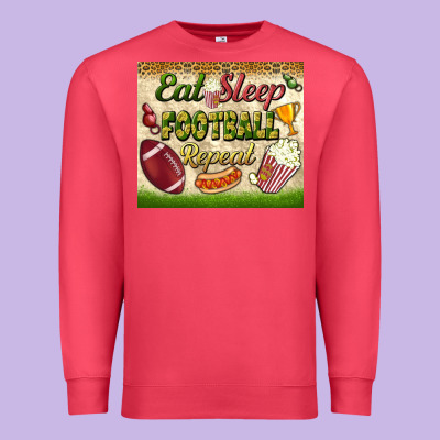 Eat Sleep Football Repeat Tumbler Premium Sweatshirt Designed By Bundleandbundleshop