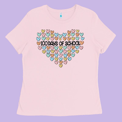 100 Days Of School Ladies Tee Designed By Maliassmallbusiness