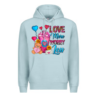 Blue Mist Love More Worry Less Valentines Day Cold Drink Premium Hoodie - FaDigitalArtStudio