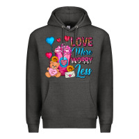 Charcoal Heather Love More Worry Less Valentines Day Cold Drink Premium Hoodie - FaDigitalArtStudio