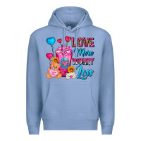 Colony Blue Love More Worry Less Valentines Day Cold Drink Premium Hoodie - FaDigitalArtStudio