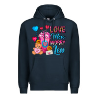 Navy Love More Worry Less Valentines Day Cold Drink Premium Hoodie - FaDigitalArtStudio
