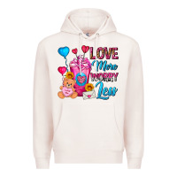 Pale Pink Love More Worry Less Valentines Day Cold Drink Premium Hoodie - FaDigitalArtStudio
