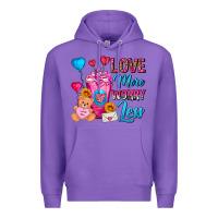 Purple Love More Worry Less Valentines Day Cold Drink Premium Hoodie - FaDigitalArtStudio