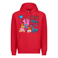 Red Love More Worry Less Valentines Day Cold Drink Premium Hoodie - FaDigitalArtStudio