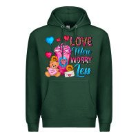 Sports Green Love More Worry Less Valentines Day Cold Drink Premium Hoodie - FaDigitalArtStudio