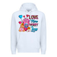 White Love More Worry Less Valentines Day Cold Drink Premium Hoodie - FaDigitalArtStudio