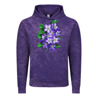 Cloud Purple Mayflower Plant Illustrations Vintage Hoodie - LillyAllenDesigns