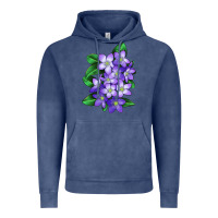 Vintage Denim Mayflower Plant Illustrations Vintage Hoodie - LillyAllenDesigns