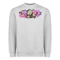 Heather Grey Easter eggs and crown of thorns Easter Day Heavyweight Sweatshirt - HowdyJamesFarm