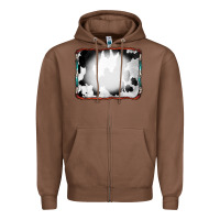 Chestnut Cowhide Background with Bleach Serape Frame Zipper Hoodie - CowCowDesign