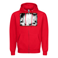 Red Cowhide Background with Bleach Serape Frame Zipper Hoodie - CowCowDesign