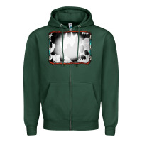 Sports Green Cowhide Background with Bleach Serape Frame Zipper Hoodie - CowCowDesign