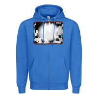 Cowhide Background With Bleach Serape Frame Zipper Hoodie | Teevron
