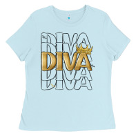 Baby Blue diva Ladies Tee - MaliasSmallBusiness