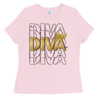 Bubblegum Pink diva Ladies Tee - MaliasSmallBusiness