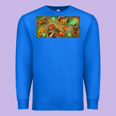 Western Sunflower And American Football License  Plate Premium Sweatshirt Designed By Bundleandbundleshop