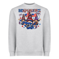 Heather Grey Independence Day with gnomies Heavyweight Sweatshirt - HowdyJamesFarm