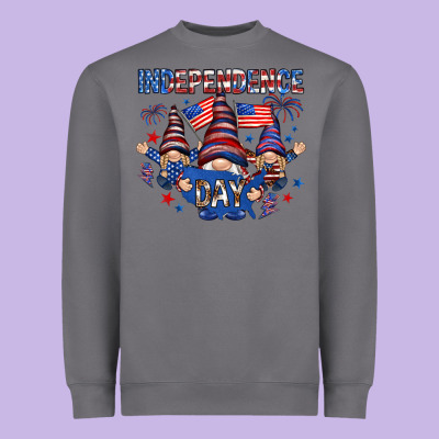 Independence Day With Gnomies Heavyweight Sweatshirt Designed By Howdyjamesfarm