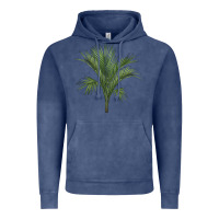 Vintage Denim Botanical Majesty Palm Illustrations Vintage Hoodie - LillyAllenDesigns