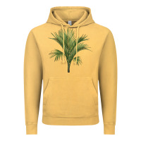 Vintage Mustard Botanical Majesty Palm Illustrations Vintage Hoodie - LillyAllenDesigns