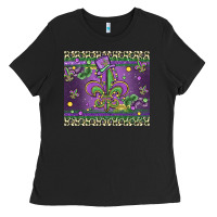 Black mardi gras fleur de lis Ladies Tee - MaliasSmallBusiness