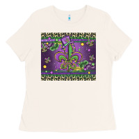 Bone mardi gras fleur de lis Ladies Tee - MaliasSmallBusiness