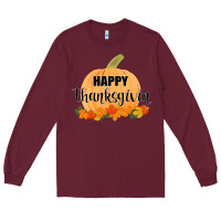 Burgundy Happy Thanksgiving Long Sleeve Tee - Bettercallsaul