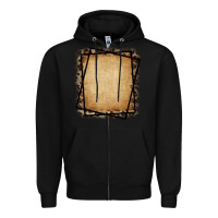Black Burlap and Leopard  Black Frame Zipper Hoodie - CowCowDesign