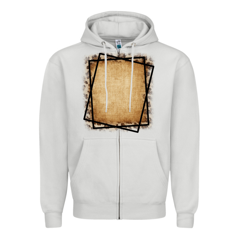Burlap And Leopard  Black Frame Zipper Hoodie by CowCowDesign | Teevron