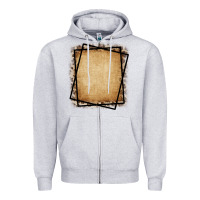 Heather Grey Burlap and Leopard  Black Frame Zipper Hoodie - CowCowDesign
