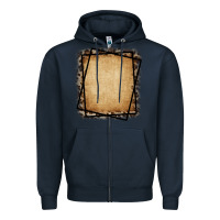 Navy Burlap and Leopard  Black Frame Zipper Hoodie - CowCowDesign