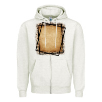 Oatmeal Heather Burlap and Leopard  Black Frame Zipper Hoodie - CowCowDesign