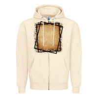 Sandshell Burlap and Leopard  Black Frame Zipper Hoodie - CowCowDesign