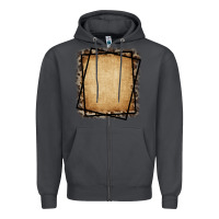 Smoke Burlap and Leopard  Black Frame Zipper Hoodie - CowCowDesign