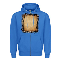 True Royal Burlap and Leopard  Black Frame Zipper Hoodie - CowCowDesign