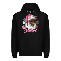 Black pink christmas african american santa believe Premium Hoodie - RanaPortraitStore